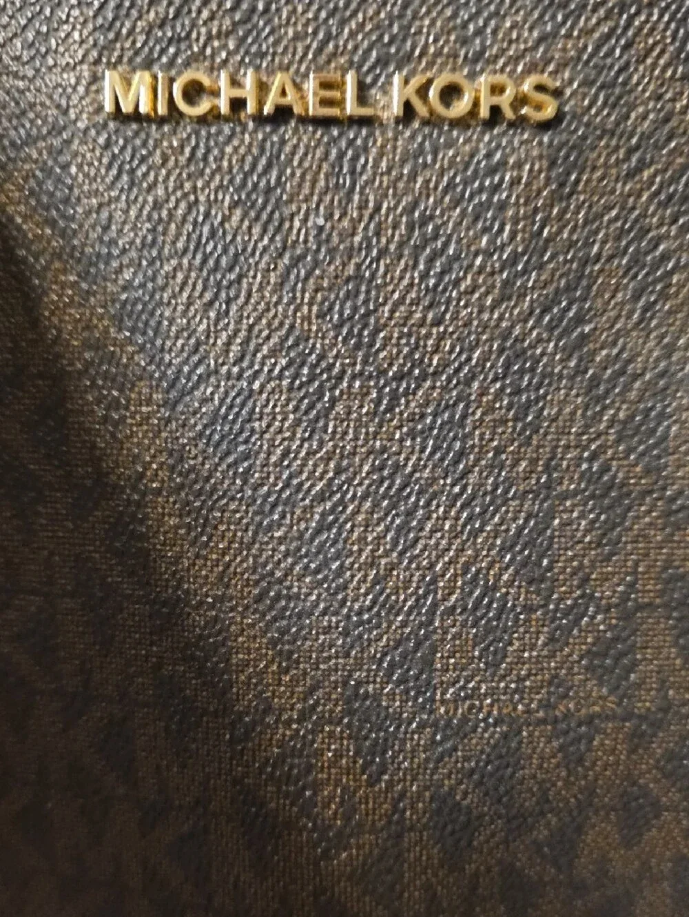 Michael Kors Brown and Burgundy Signature Tote